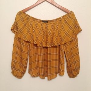 Nordstrom Plaid Off The Shoulder Blouse